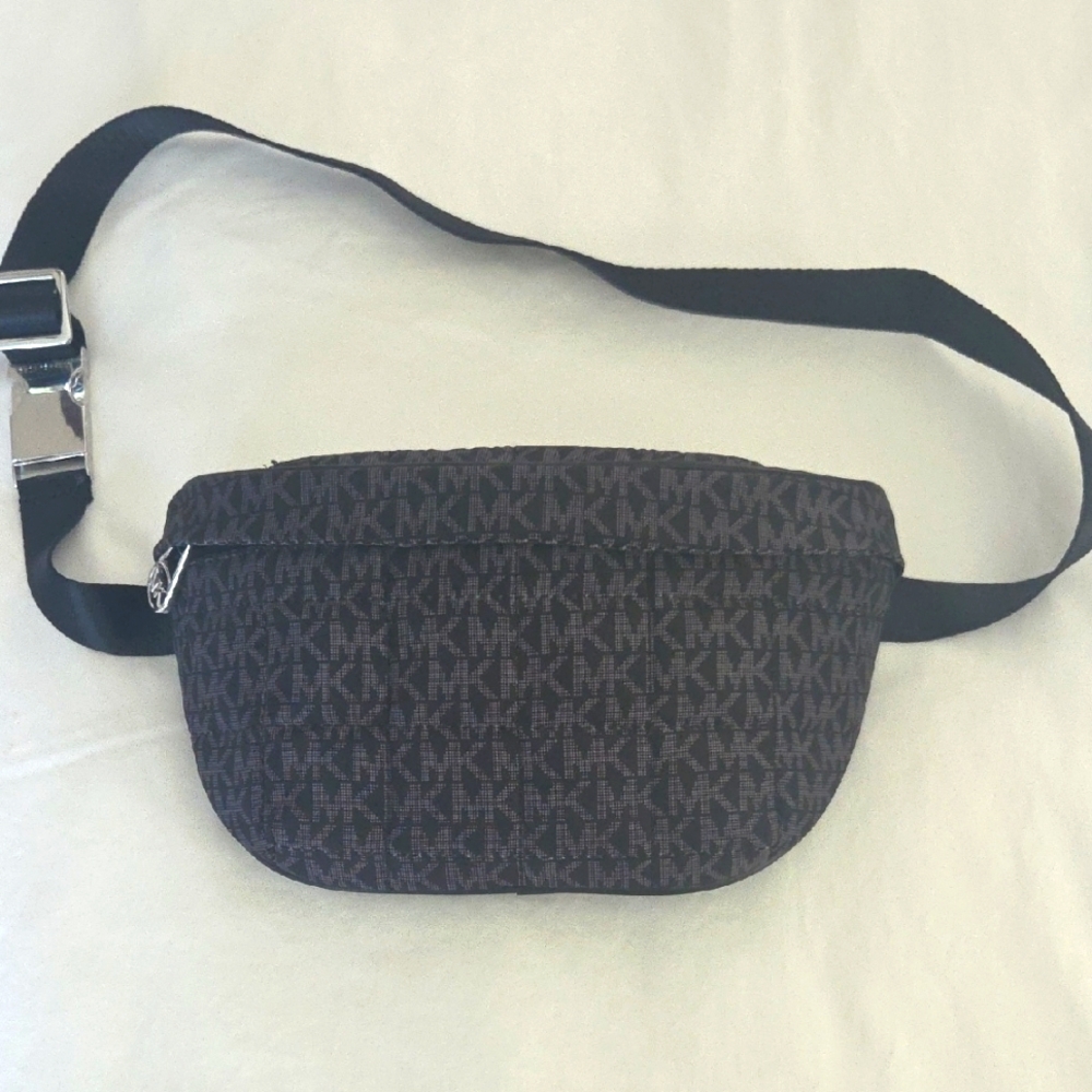 Michael Kors Dark Gray And Black Monogram Belt Bag